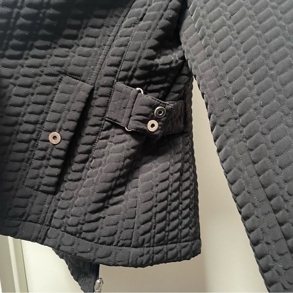 Gallery Petite Quilted Zipper Black Coat Size PM - Picture 4 of 8